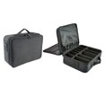 thumbnail image 4 of Caja organizadora de maquillaje Estuche de maquillaje Organizador de brochas de maquillaje con compartimento Bolsa de maquillaje de viaje Portátil con , Capas Negro Yinane Organizador de maquillaje, 4 of 4