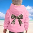 thumbnail image 2 of Byoo Toddler Girl's Hoodie Leopard Bow Graphic Long Sleeve Soft Cute Pullovers Hooded Sweatshirt Kids Casual Loose Fit Top, 2 of 5