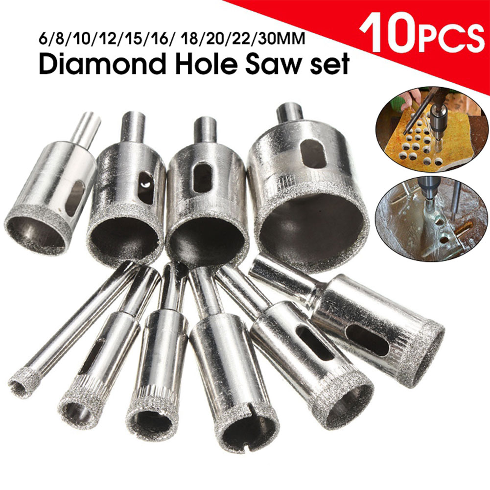 10Pcs Marble Drill Bit 6-30Mm Diamond 