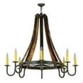 thumbnail image 3 of Meyda Tiffany 140876 Barrel Stave Madera 8 Light 48" Wide Taper Candle Style Chandelier -, 3 of 4