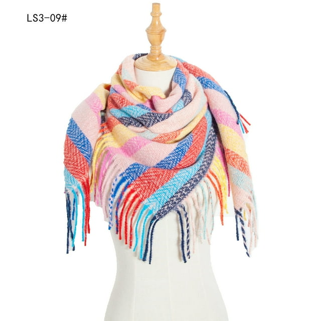 Jusqu'à 65 % de Rabais Mode Hiver Femmes Foulard Colorée Décontractée Foulard à Franges Châle Foulard à la Mode en Liquidation