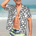 thumbnail image 5 of Lsque Hand Drawn Snake pattern Hawaiian Shirt for Men, Unisex Summer Beach Casual Short Sleeve Button Down Shirts-3X-Large, 5 of 9