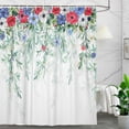 thumbnail image 2 of 4th of July Shower Curtain, Red White and Blue Flowers Sage Eucalyptus Patriotic Leaves Independence Bath Curtain, Memorial Veterans Fabric Waterproof Home Decor Shower Curtain Set with Hooks, 60X70in, 2 of 5