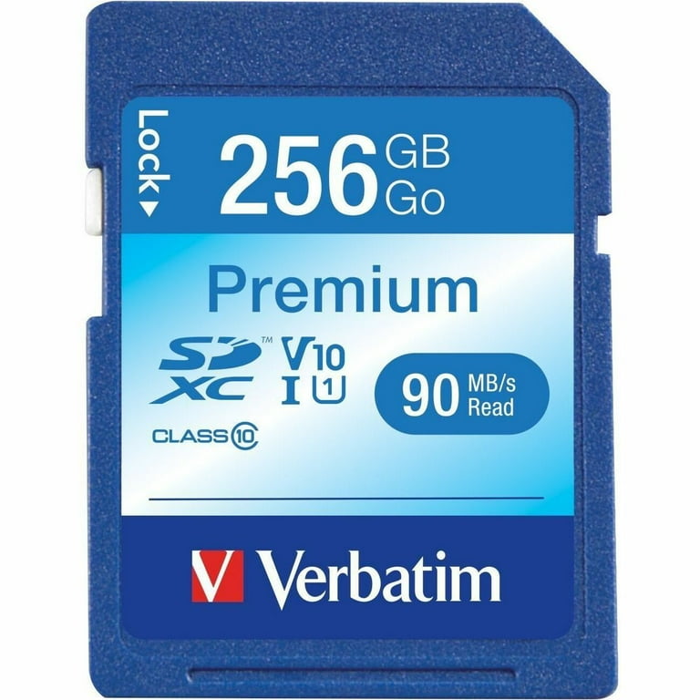 Verbatim, VER99828, 256GB Premium SDXC Memory Card, UHS-I V10 U1