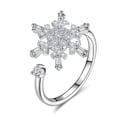 thumbnail image 2 of AMERTEER Sterling Silver Spin Ring Rotating Zircon Crystal Finger Ring Sparkling Open Ring  D, 2 of 3