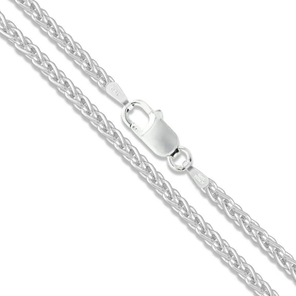 Sterling Silver Wheat Chain 1.9mm Solid 925 Italy Foxtail Spiga Necklace 26" Jewelry Female Unisex