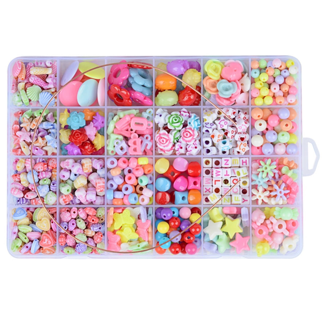 Lot De 1800 Perles à Enfiler RUBY Pour Enfants - Perles Argile Polymère, Lettres, Accessoires, Boîte De Rangement, Pour Bracelets, Colliers, Artisanat Créatif