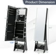 thumbnail image 3 of Gymax Jewelry Cabinet Armoire Full Length LED Mirror W/ 6 Drawers & Makeup Shelf Black, 3 of 10