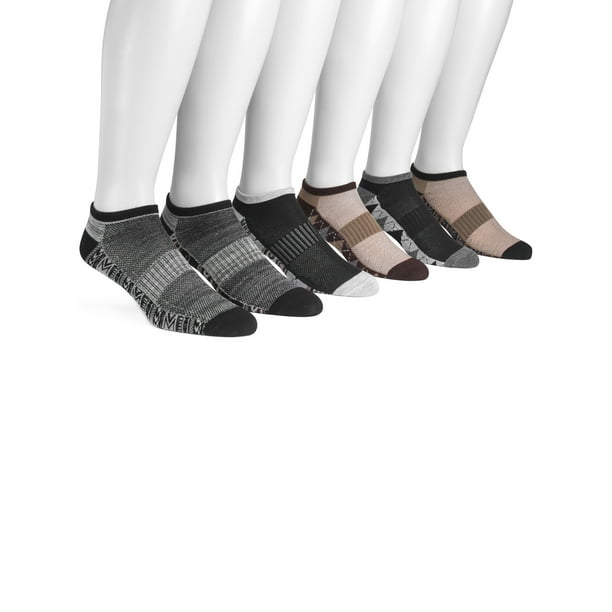Muk Luks Men's 6 Pair Pack No Show Compression Arch Socks Walmart