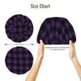 thumbnail image 5 of Kdxio Purple Black Plaid Pattern Satin Bonnet Silk Bonnet Hair Bonnet for Sleeping Hair Bonnets for Women Curly Natural Hair, 5 of 6