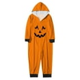 thumbnail image 2 of Family Halloween Pjs Matching Sets Halloween Print Long Sleeve Zippered One Piece Pajama Hooded Jumpsuit Winter Halloween Pjs Family Set, 2 of 4