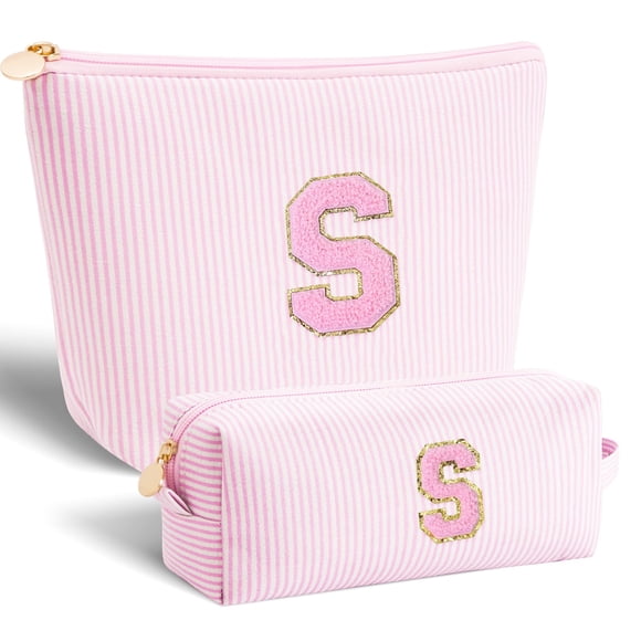Bolsa de cosméticos Bffitting con diseño personalizado de iniciales, color rosa