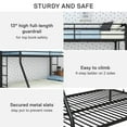 DHP Dusty Twin over Full Metal Bunk Bed with Secured Ladders, Black