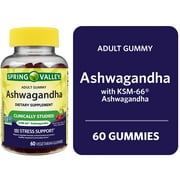 Spring Valley Ashwagandha Vegetarian Gummies for Stress Support, Cherry Flavor, 60 Count
