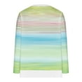 thumbnail image 5 of Staron Chemises à Manches Longues pour Femmes Mode d'Automne Tuniques Amples Col Rond Chic Décontracté Chemise Rayée Colorée Tenue de Bureau Décontractée Hauts de Printemps Cadeaux pour Amies Femmes, 5 of 5