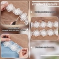 thumbnail image 4 of 5 Yard Flower Lace Pearl Trim Ribbon 2.4inch Wide Embroidered 3D Flower Lace Edge Trim White Organza Lace Trim DIY, 4 of 9