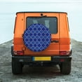 thumbnail image 2 of Daiia Blue Gold Grid Lantern Shapes Tire Covers , Travel Trailer Camper Truck SUV Motorhome Waterproof Wheel Cover, Sun Rain Snow Protector-17 inch, 2 of 9