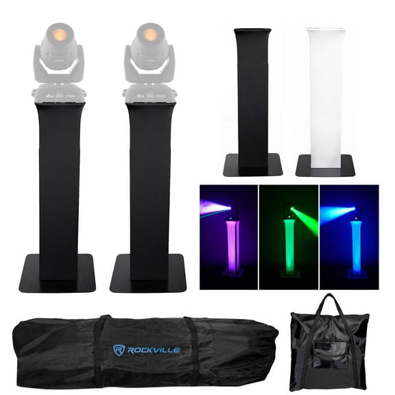 2 Totem Stands Black White Scrims For 2 Chauvet Intimidator Spot 355Z IRC Lights