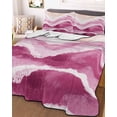 thumbnail image 2 of Quilts Full Size, Pink Waves Coastal Soft Comforter Bedding Set for Bed, Pink Ombre Summer Beach Oceans Lightweight Quilted Bedspread with Pillow Cover(2 Pieces) for All Season, 78x90 Inch, 2 of 6