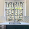 thumbnail image 2 of 3-Piece Bright Flowers Kitchen Curtain Set - Ruffled Valance and Tier Curtains with Rod Pocket, Fresh Floral Pattern for Farmhouse Kitchen Windows Decor, 54"x18" + 27.5"x36"x2, 2 of 5