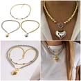 thumbnail image 2 of Eye Catching Oversized Heart Bead Chain Necklace Adjustable Length Clavicle Chain For Women Fashion Jewelry Gift, 2 of 8