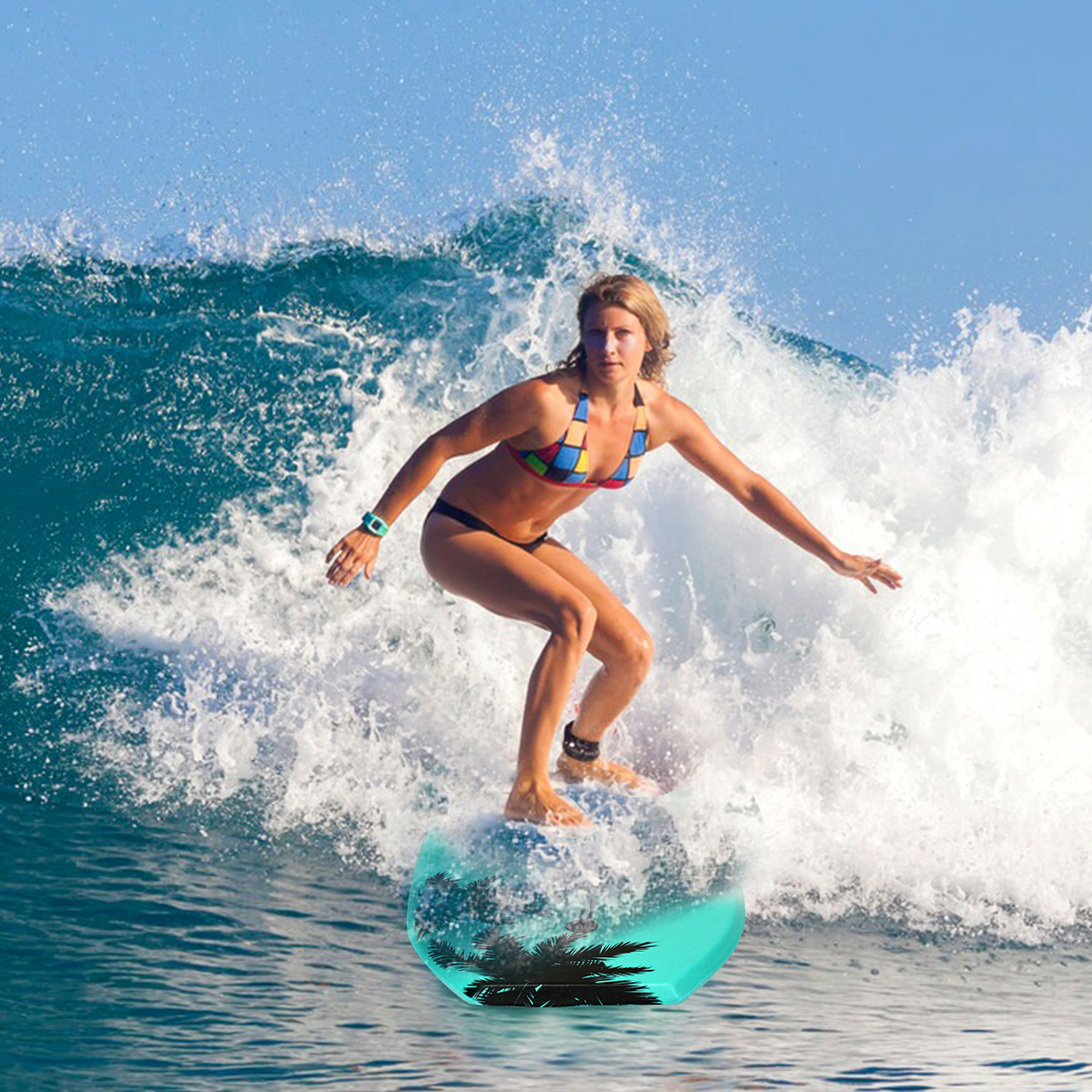 Goplus 41'' Lightweight Super Bodyboard Surfing W/Leash IXPE Deck EPS Core Boarding Green - image 3 of 10