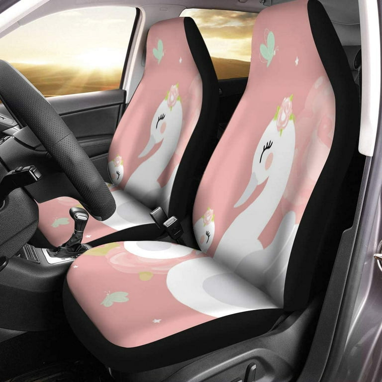 FMSHPON Set of 2 Car Seat Covers Swan Mother Baby Girl Room