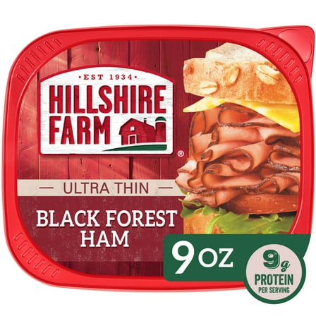 Hillshire Farm Ultra Thin Black Forest Ham Lunchmeat, 9 oz Plastic Tub, Refrigerated