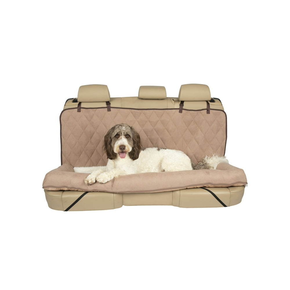 PetSafe Happy Ride Car Dog Bed, Bench Seat, Pet Comfort Travel, Brown