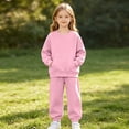 thumbnail image 6 of Cethrio Girls Outfit Sets Size 14, Long Sleeve Casual Fleece-lined 2 PC Sweatshirts and Sweatpants Sets Pink, 6 of 9