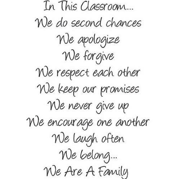 In This Classroom.. Wall Decal Picture Art - Living Room - Home Decor Sticker - Vinyl Wall Decal 20x20"