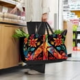 thumbnail image 6 of Peace symbol Reusable Foldable Picnic Basket Tote Bag Large Capacity Shopping Bags Beach Bag Oxford Cloth Wildlife Park Basket, 6 of 7