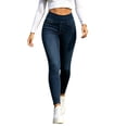 thumbnail image 2 of Qulqfy Petite Women's Jeans in Store Skinny Navy Stretchy High Waisted Denim Casual Jeans Womens Sweatpants XL, 2 of 6