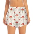 thumbnail image 2 of Xecao's Flat Mushrooms for a double-layer running short for women, perfect for gym, tennis, and more, featuring a convenient pocket., 2 of 9