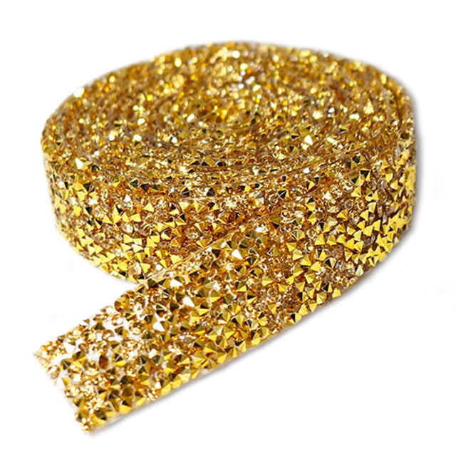 Yuarrent Pegatinas ostentosas, cadena de diamantes de imitación con purpurina, decoración de cristal de resina, apliques para manualidades, decoración Artesanía Tipo 2 2 cm de ancho Yuarrent HA059789-25