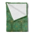 thumbnail image 2 of Orient Soft Flannel Fleece Throw Blanket, Rich Curly Royalty Ornaments on Turquoise Background Classic Design, Cozy Plush for Indoor and Outdoor Use, 50" x 60", Turquoise Yellow, by Ambesonne, 2 of 5