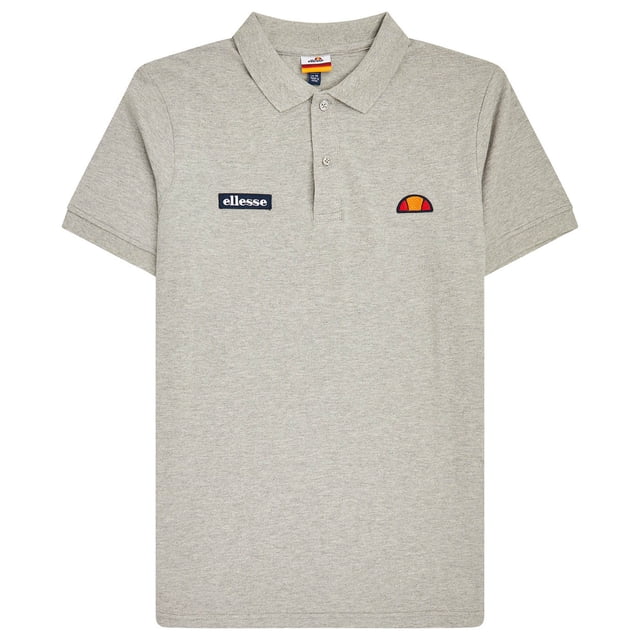 ellesse polo de hombre MONTURA - piqué, manga corta, cuello de punto plano, logotipo Gris M (Medium)