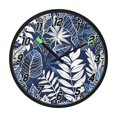 thumbnail image 2 of Dailycode Night Light Wall Clock Glow in The Dark 12 inch Battery Operated Silent Luminous Clocks, Midnight Blue White Foliage, 2 of 8