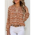 thumbnail image 3 of ORUYROP Blouses Décontractées Boho à Imprimé Floral Col en V Manches Longues Amples pour Femmes, 3 of 7