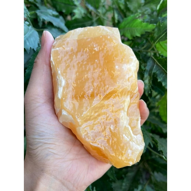 Extra Large Orange Calcite Rough Natural Stones, Raw Calcite Orange Crystals (1-2 Pounds)