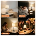 thumbnail image 4 of GPED Bedside Table Lamp for Bedroom, 3 Color Temperatures Cordless Bedside Lamp, 5 Way Dimmable Touch Table Lamp with USB Port, Rechargeable Desk lamp with Fabric Shade for Living Room(Black), 4 of 7