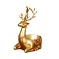 thumbnail image 4 of yotijay Cartoon Deer Statue Art Craft Ornament Desk Storage Tray Modern Resin Decorative Seated Golden, 4 of 9