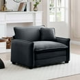 thumbnail image 5 of Modern Oversized Corduroy Armchair,Deep Seat Accent Chair with Pillow,Comfy Single Sofa Chair for Living Room Bedroom Apartment,Grey, 5 of 6
