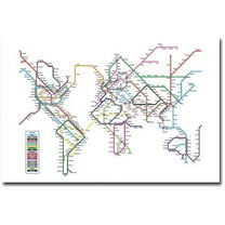 Trademark Art "World Map - Subway" Canvas Wall Art by Michael Tompsett