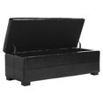 thumbnail image 6 of SAFAVIEH Madison Large Rustic Solid Upholstered Storage Bench, Black, 6 of 11