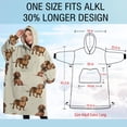 thumbnail image 4 of Oversized Wearable Blanket Hoodie,Dachshund Footprint Sherpa Blanket Hoodie with Super Pockets,Super Warm Fuzzy Pullover for Women & Men, 4 of 6