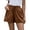 AE08-Brown, variant on Cotton Linen Shorts For Women Plus Size Elastic Waist Drawstring Comfy Lightweight Summer Beach Short With Pockets Red M