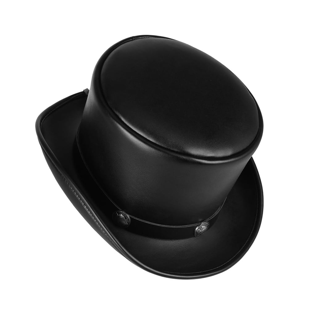 YUUZONE 1eather Pork Pie Hat Steampunk Hat Gay Top hat BowlerHat Magician Top Hat Steampunk Top Hat Magician Performed Hat