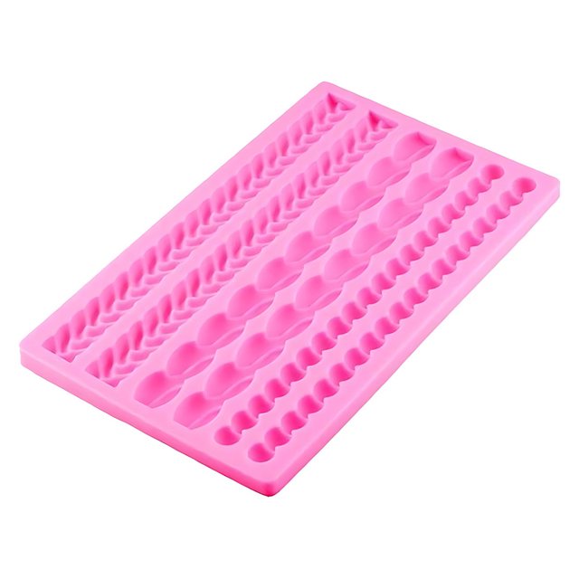 Ounissouiy Molde para fondant de perlas de silicona con cuerda de punto 3D resistente al calor, duradero, fácil de limpiar, antiadherente Cocina y Comedor