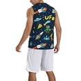 thumbnail image 5 of Easygdp Funny Spaceships Men's Mesh Basketball Jersey Quick Drying Sleeveless Shirts Fitted Muscle Tank Tops Sport Round Neck T-Shirt - Small, 5 of 9
